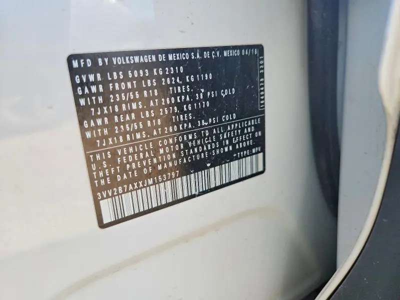 2018 VOLKSWAGEN TIGUAN SE/SEL  