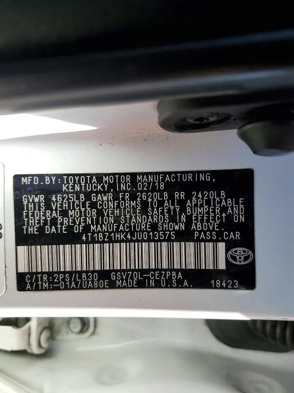 2018 TOYOTA CAMRY XSE  