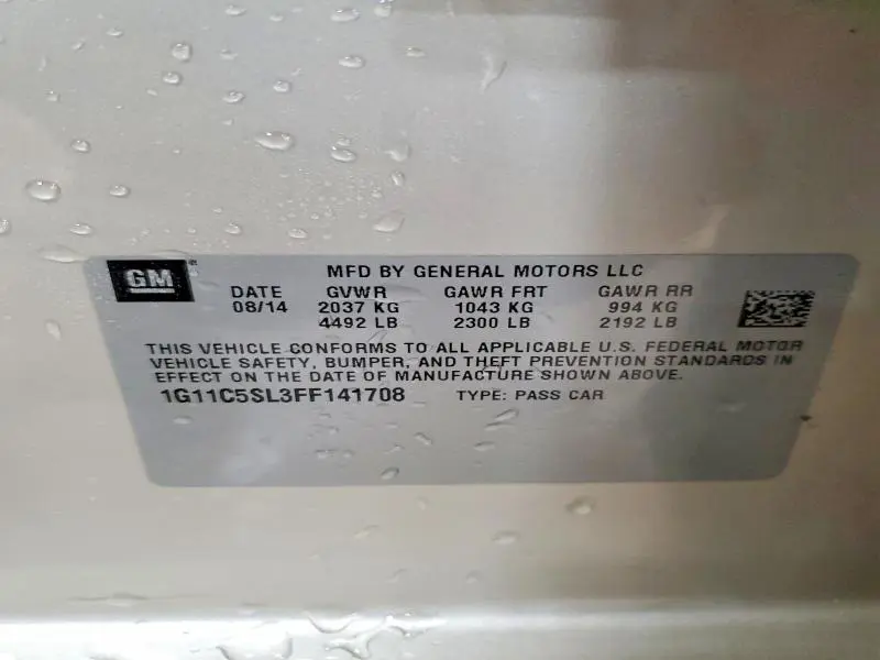 2015 CHEVROLET MALIBU 1LT  
