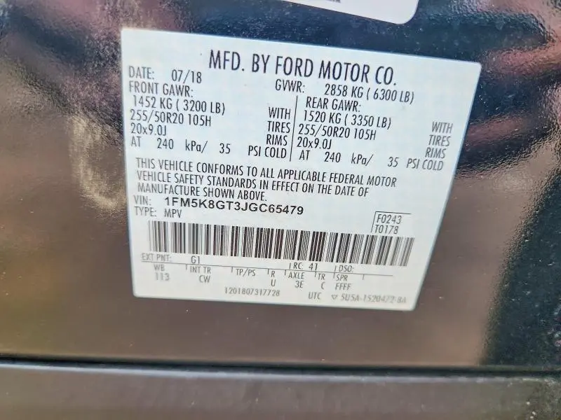 2018 FORD EXPLORER SPORT  