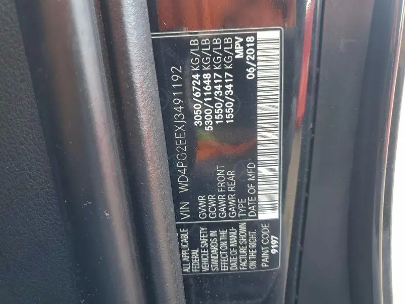 2018 MERCEDES-BENZ METRIS   