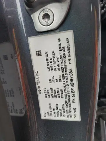 2021 TESLA MODEL 3 