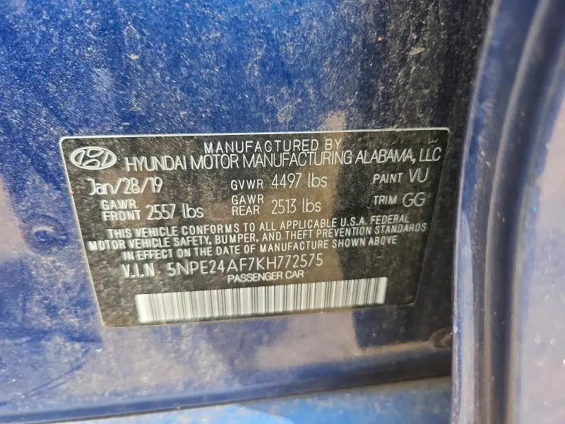 2019 HYUNDAI SONATA   
