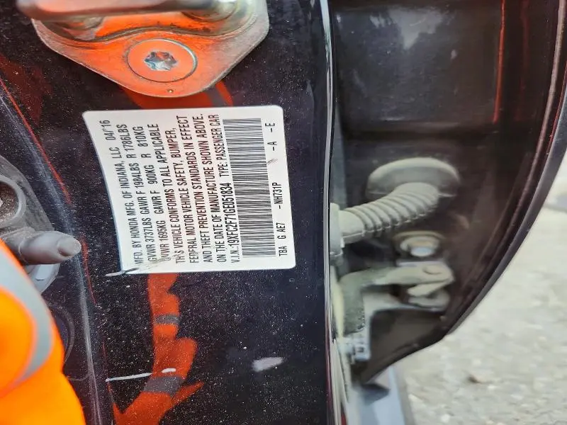 2016 HONDA CIVIC EX  