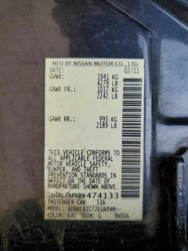 2011 NISSAN ALTIMA 2.5  