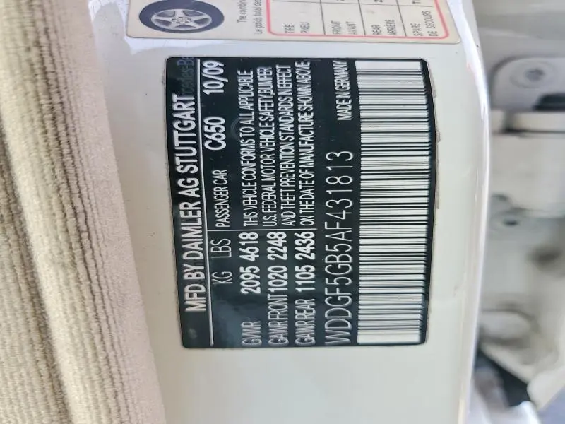 2010 MERCEDES-BENZ C 350  