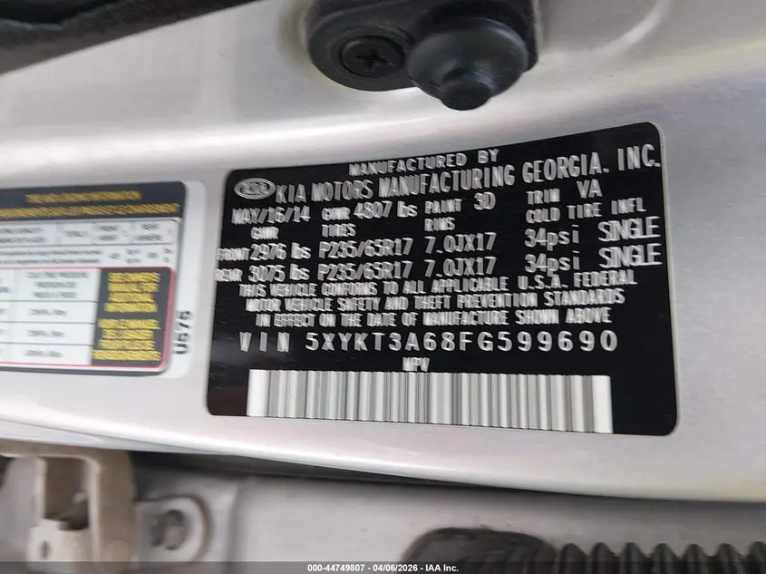 2015 KIA SORENTO LX