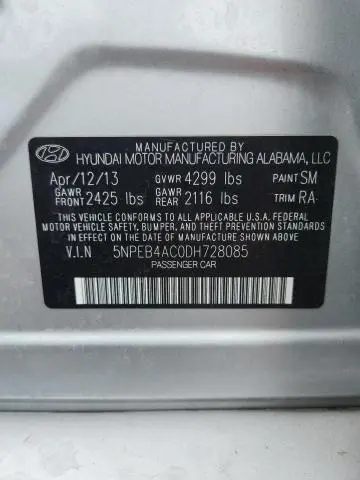 2013 HYUNDAI SONATA GLS  