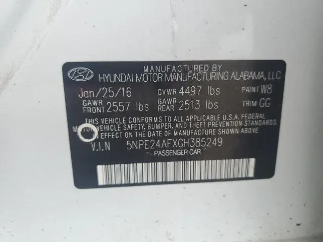 2016 HYUNDAI SONATA SE  