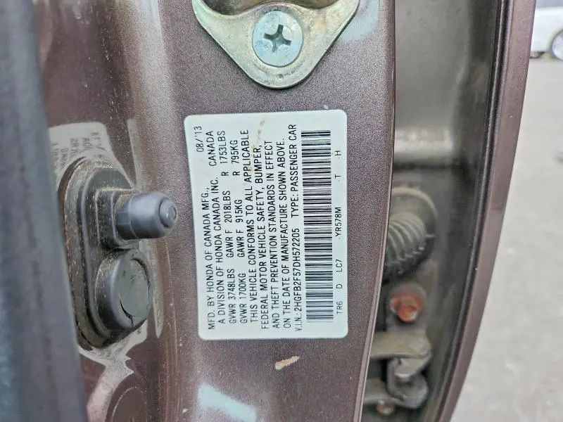 2013 HONDA CIVIC LX  