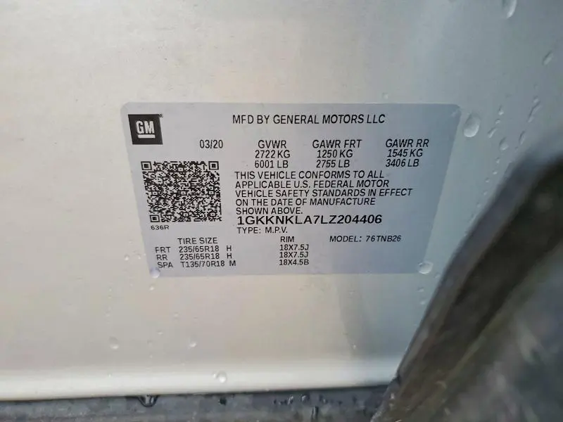 2020 GMC ACADIA SLE  