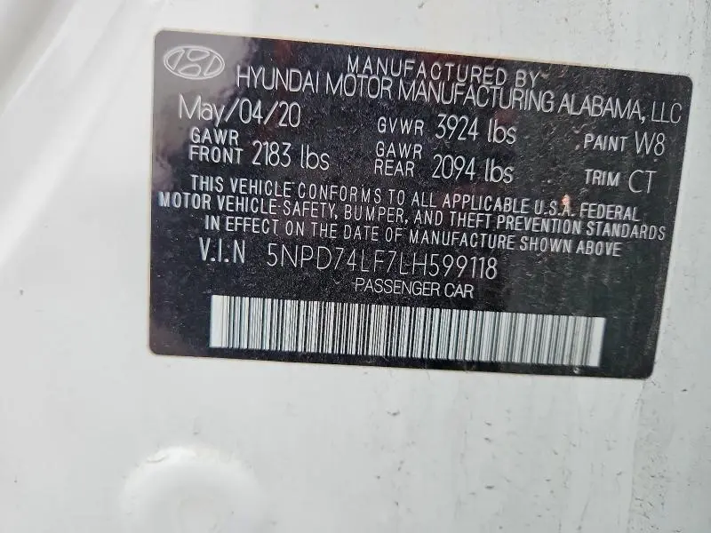 2020 HYUNDAI ELANTRA SE  