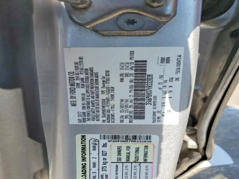 2017 FORD FUSION SE  