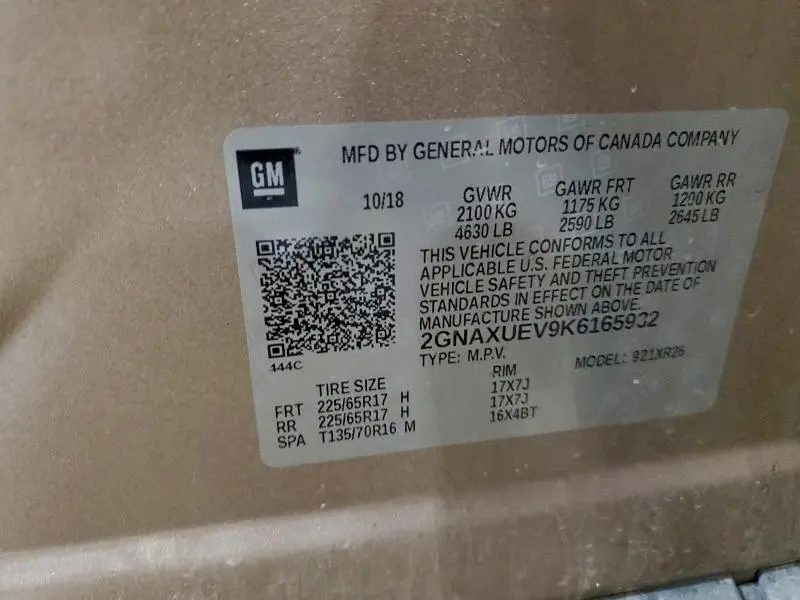 2019 CHEVROLET EQUINOX LT  