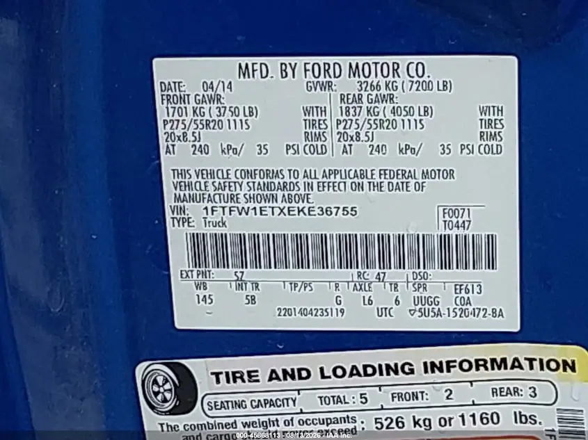 2014 FORD F-150 FX4