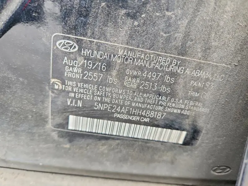 2017 HYUNDAI SONATA SE  