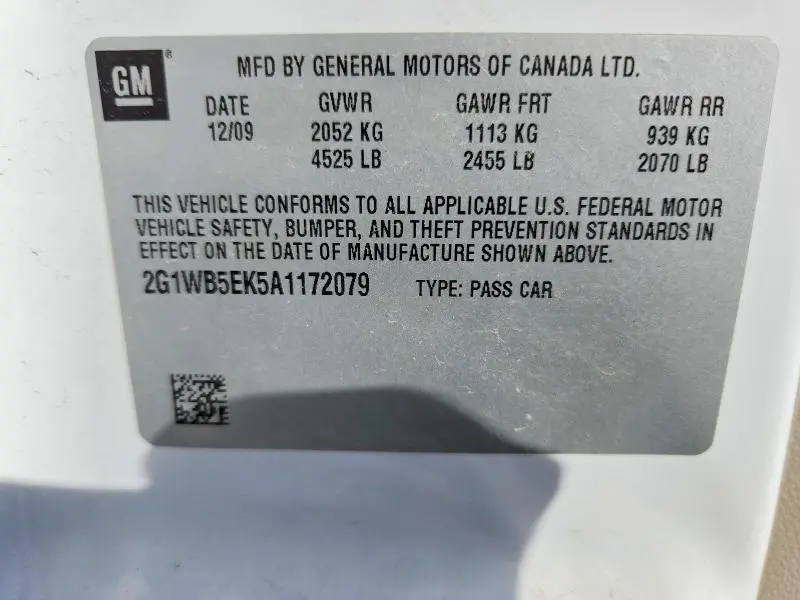 2010 CHEVROLET IMPALA LT  