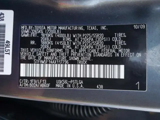 2010 TOYOTA TUNDRA CREWMAX LIMITED  