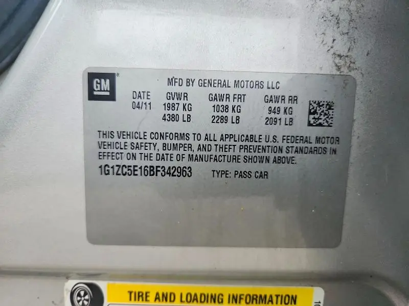 2011 CHEVROLET MALIBU 1LT  