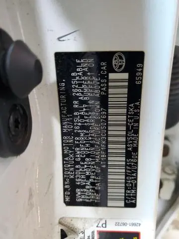 2012 TOYOTA CAMRY BASE  