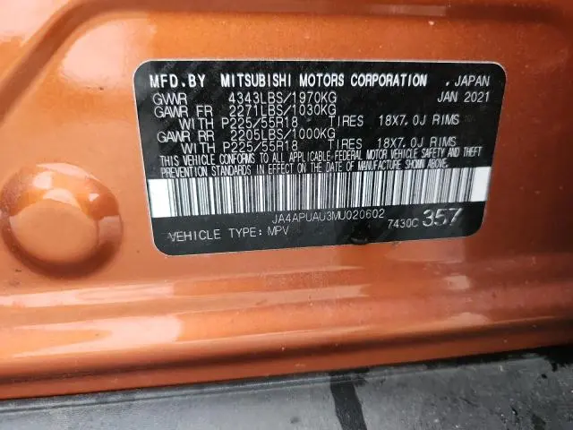 2021 MITSUBISHI OUTLANDER SPORT ES  