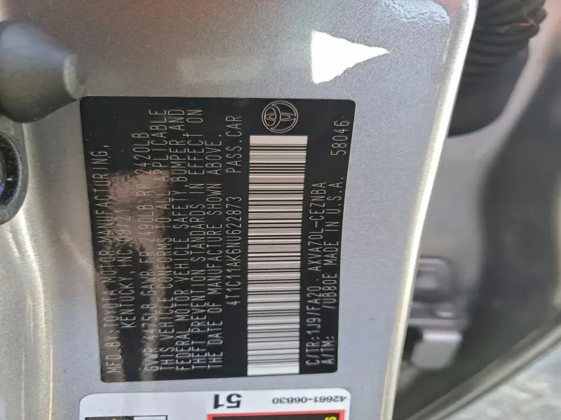 2022 TOYOTA CAMRY LE  