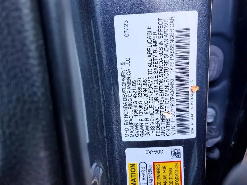 2023 HONDA ACCORD LX  