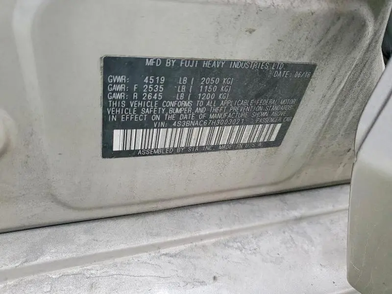 2017 SUBARU LEGACY 2.5I PREMIUM  