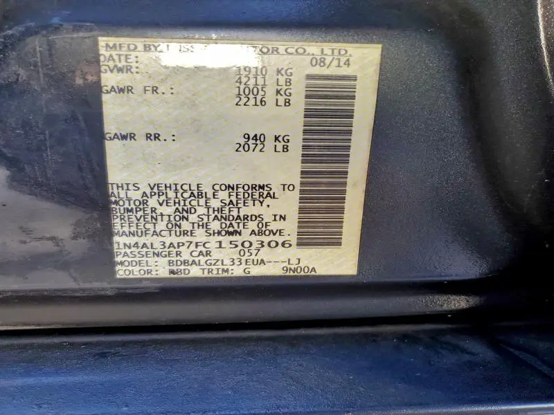 2015 NISSAN ALTIMA 2.5  