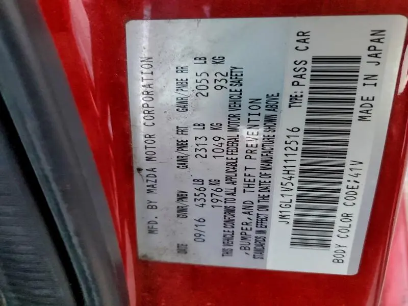 2017 MAZDA 6 TOURING  