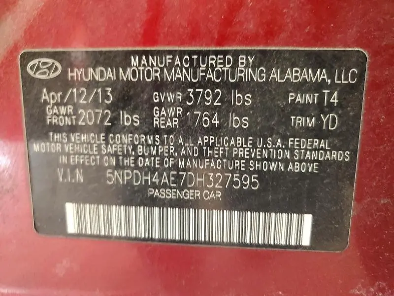 2013 HYUNDAI ELANTRA GLS  