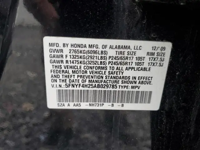 2010 HONDA PILOT LX