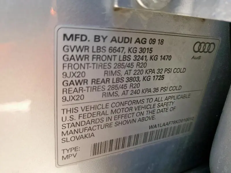 2019 AUDI Q7 PREMIUM PLUS  