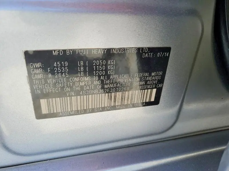 2015 SUBARU LEGACY 2.5I LIMITED  