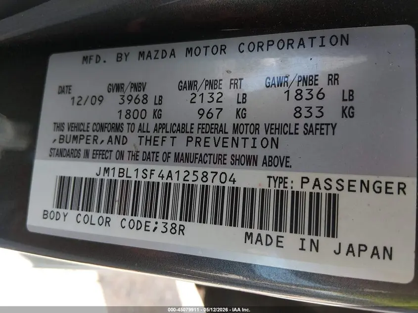 2010 MAZDA MAZDA3 I TOURING