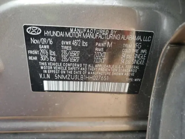 2017 HYUNDAI SANTA FE SPORT   
