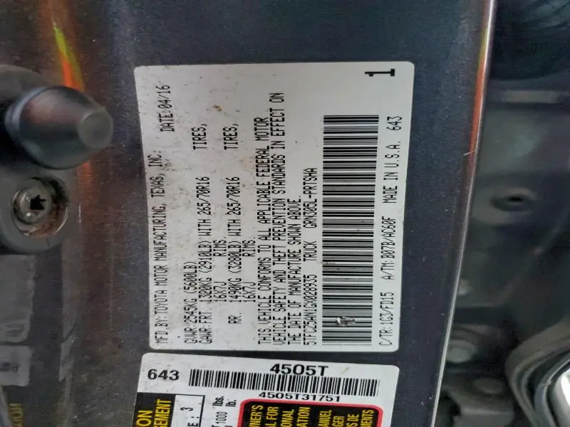 2016 TOYOTA TACOMA DOUBLE CAB  