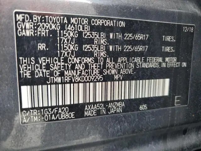 2019 TOYOTA RAV4 XLE  