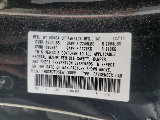 2014 HONDA ACCORD LX