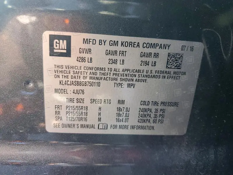 2016 BUICK ENCORE   