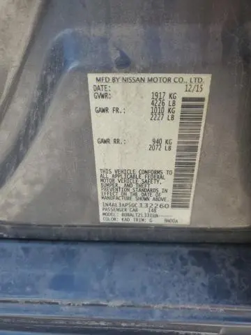 2016 NISSAN ALTIMA 2.5  