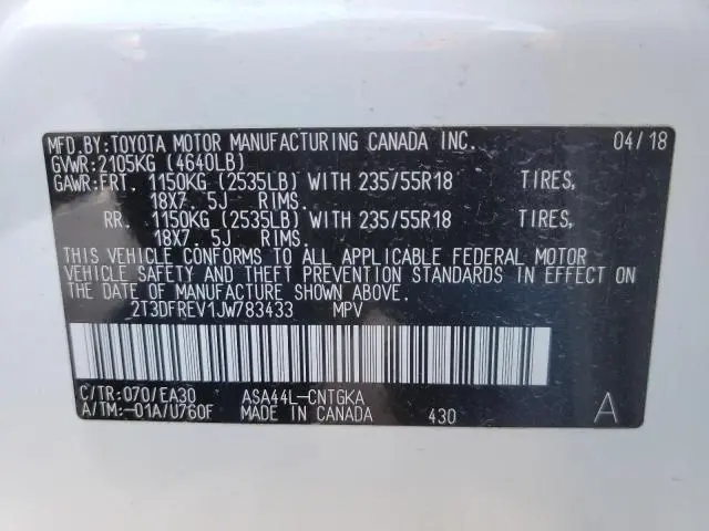 2018 TOYOTA RAV4 LIMITED  