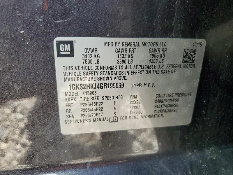 2016 GMC YUKON XL DENALI  