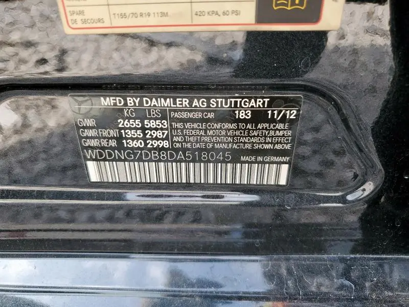 2013 MERCEDES-BENZ S 550  