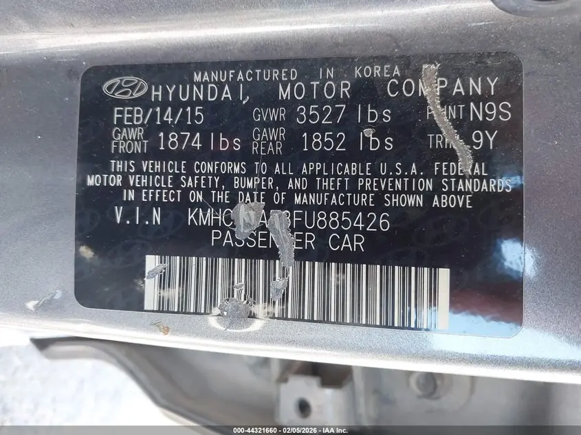 2015 HYUNDAI ACCENT GLS