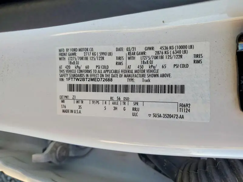 2021 FORD F250 SUPER DUTY  