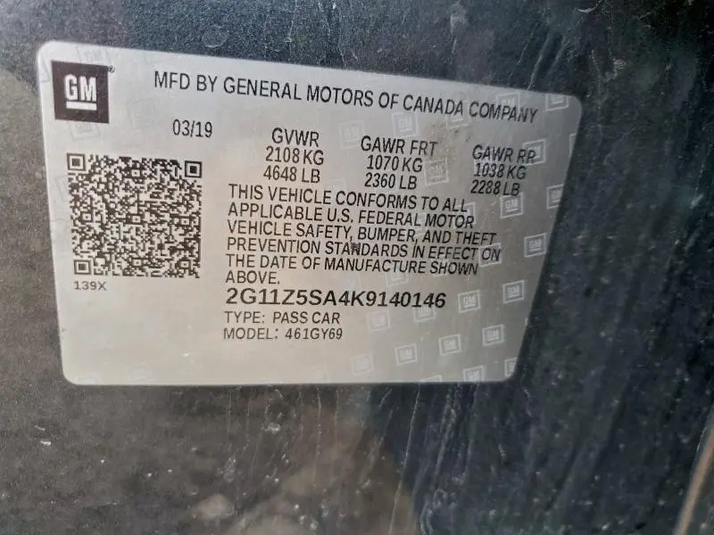 2019 CHEVROLET IMPALA LT  