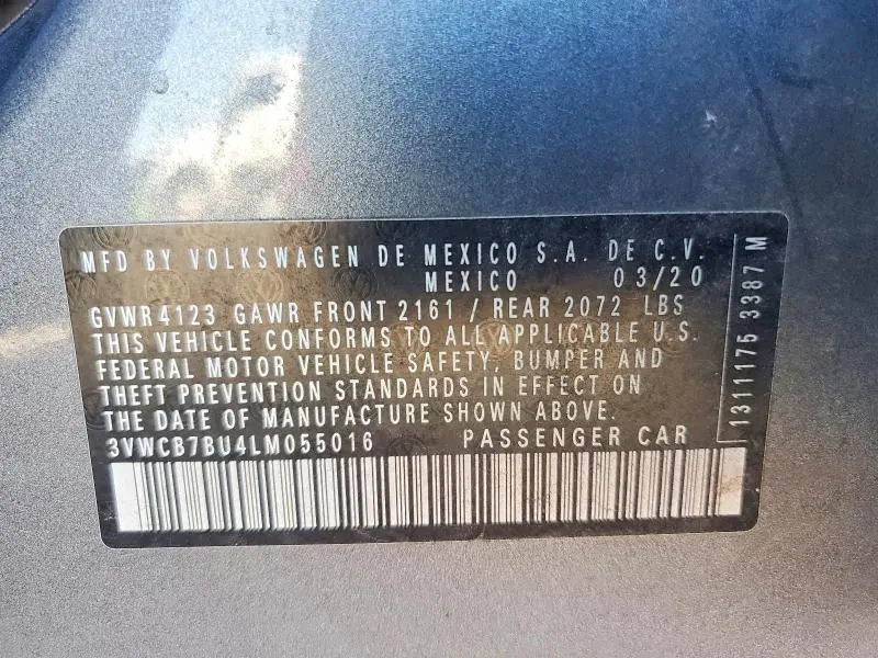 2020 VOLKSWAGEN JETTA S  