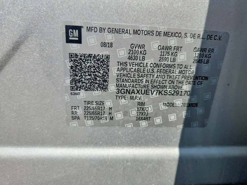 2019 CHEVROLET EQUINOX LT  
