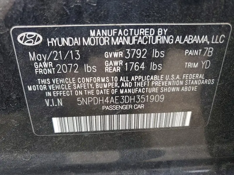 2013 HYUNDAI ELANTRA GLS  